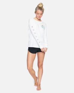 Colima Washed Boyfriend Long Sleeve -Quality Apparel Shop 3hcz8832 white 4