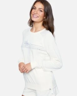 Becks Two Burnout Raglan Fleece Top -Quality Apparel Shop 3hj1690253 tofu 3