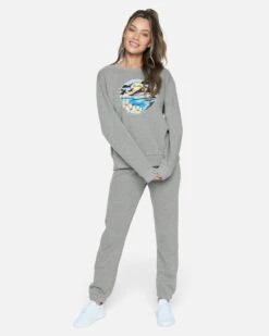 MAY GIRLFRIEND CREW FLEECE -Quality Apparel Shop 3hj5070755 heather grey 4