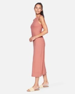 Side Slit Maxi Dress -Quality Apparel Shop 3hkd0248 faded rose 3