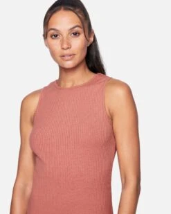 Side Slit Maxi Dress -Quality Apparel Shop 3hkd0248 faded rose 4