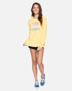 Mackenna Boyfriend Long Sleeve Tee -Quality Apparel Shop 3hl1640073 cornsilk 4