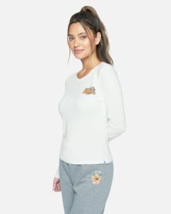 VIOLET PERFECT CREW LONG SLEEVE TEE -Quality Apparel Shop 3hl6720726 marshmallow 3