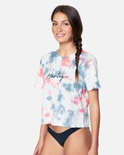 Scripty Tie Dye Cropped Tee -Quality Apparel Shop 3hs1570088 stellar tie dye 3