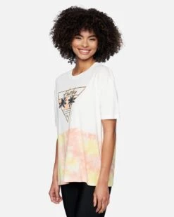 Persea Tie Dye Boyfriend Short Sleeve T-Shirt -Quality Apparel Shop 3hs1600516 marshmallow tie dye 3