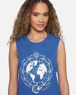 Global Washed Muscle Tank -Quality Apparel Shop 3ht1560540 dazzling blue 4
