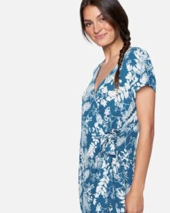 Wrap Dress -Quality Apparel Shop 3hwd0109 stellar leafs 3