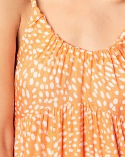 Tiered Maxi Dress -Quality Apparel Shop 3hwd0112 melon scatter dot 4