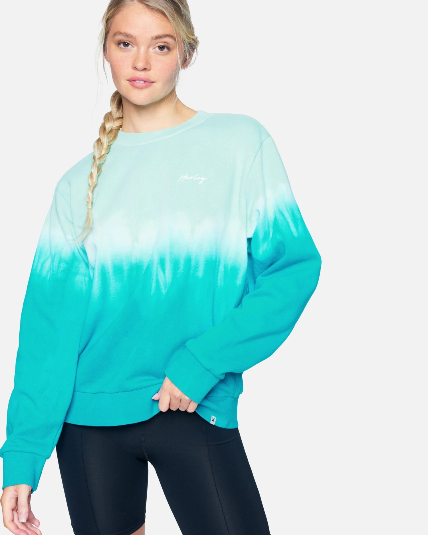 Double Dip Dye Girlfriend Fleece Crew 1 Double Dip Dye Girlfriend Fleece Crew