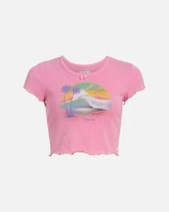 LoveShackFancy X Hurley - Reese Baby Rib Tee -Quality Apparel Shop 3hwks0718 begonia pink 5