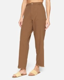 TWILL STRAIGHT LEG PANT -Quality Apparel Shop 3hwp0637 mocha bisque 3