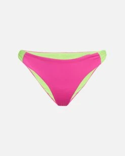 LoveShackFancy X Hurley - Max Solid Blocked Bow Moderate Bikini Bottom -Quality Apparel Shop HLSFB104 MAGENTA NEON LIME 1