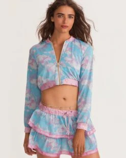 LoveShackFancy X Hurley - Under The Sea Cropped Bomber Jacket