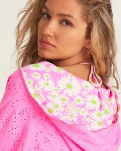 LoveShackFancy X Hurley - Eyelet Paisley Zip Up Hoodie -Quality Apparel Shop HLSFC106 COTTONCANDY 8