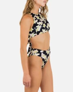 Max Plumeria High Neck Top -Quality Apparel Shop HT1303 BLACK 2