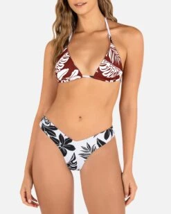 HIBISCUS BLOCK REVERSIBLE TRIANGLE TOP -Quality Apparel Shop HT1314 BLACK LAVAFALL 4