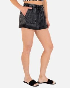 ARIA CUT OFF SHORT -Quality Apparel Shop HU006SH3 BLACK 3