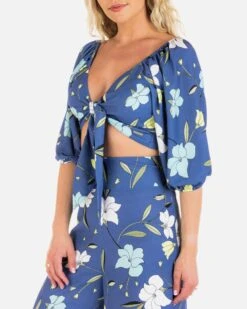 POPPY CROP TOP -Quality Apparel Shop HU008W3 DARKBLUE 3