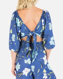 POPPY CROP TOP -Quality Apparel Shop HU008W3 DARKBLUE 5