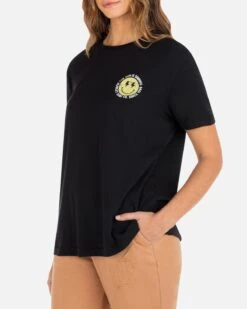 Sunshine Smiley Girlfriend Tee -Quality Apparel Shop HU143K3 BLACK 03
