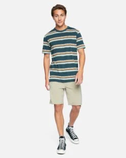 H2O-DRI Harvey Stripe Tee -Quality Apparel Shop cj5790 seaweed 4