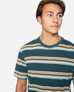 H2O-DRI Harvey Stripe Tee -Quality Apparel Shop cj5790 seaweed 5