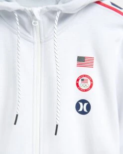 HURLEY Therma Protect USA Full Zip -Quality Apparel Shop cq2391 white 3 vv3