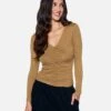 ESSENTIAL RUCHED LONG SLEEVE TOP