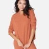 ESSENTIAL FLEECE RIBBED LONG SLEEVE TOP