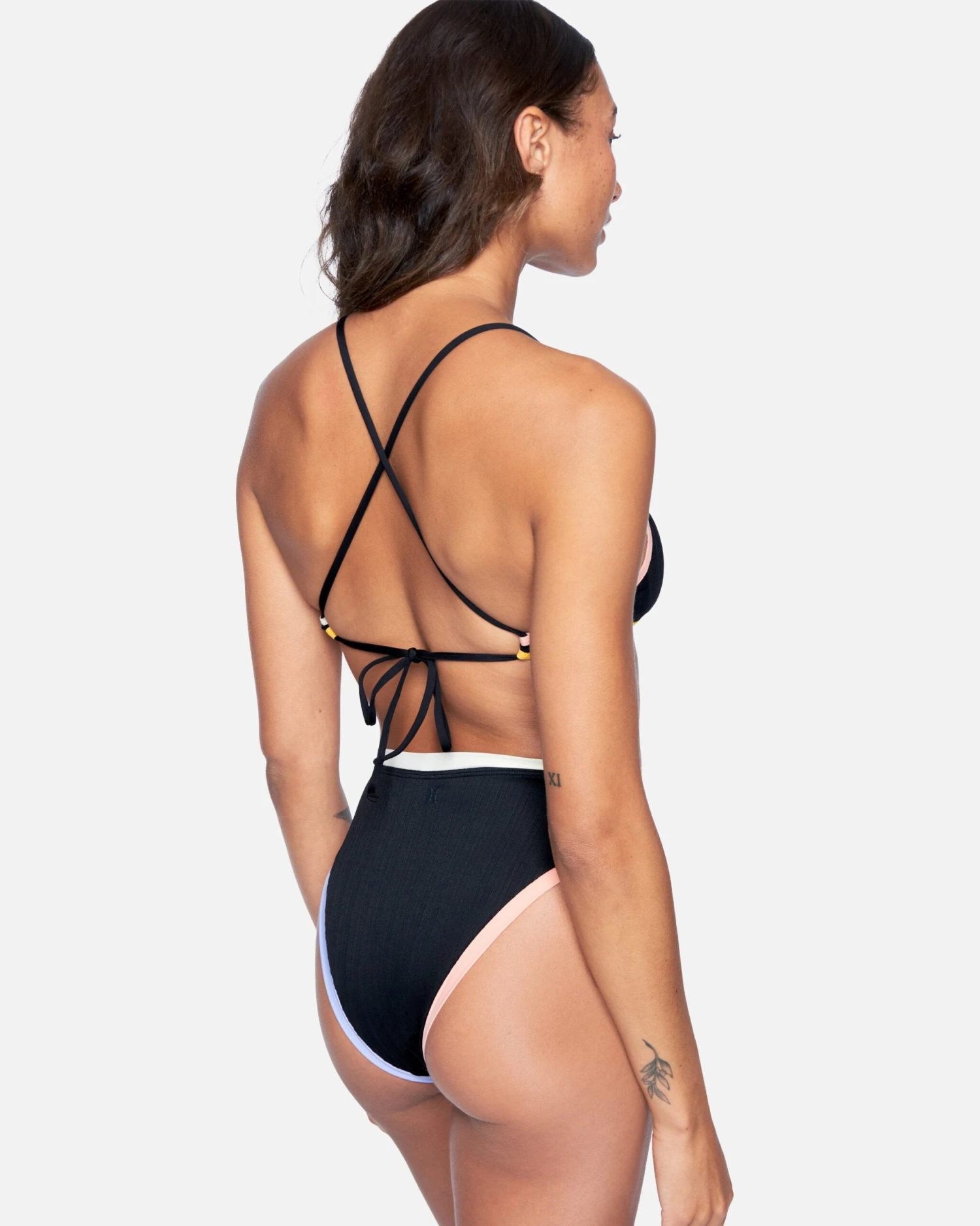 Colorblock Moderate High Waist Bikini Bottom 1 Colorblock Moderate High Waist Bikini Bottom