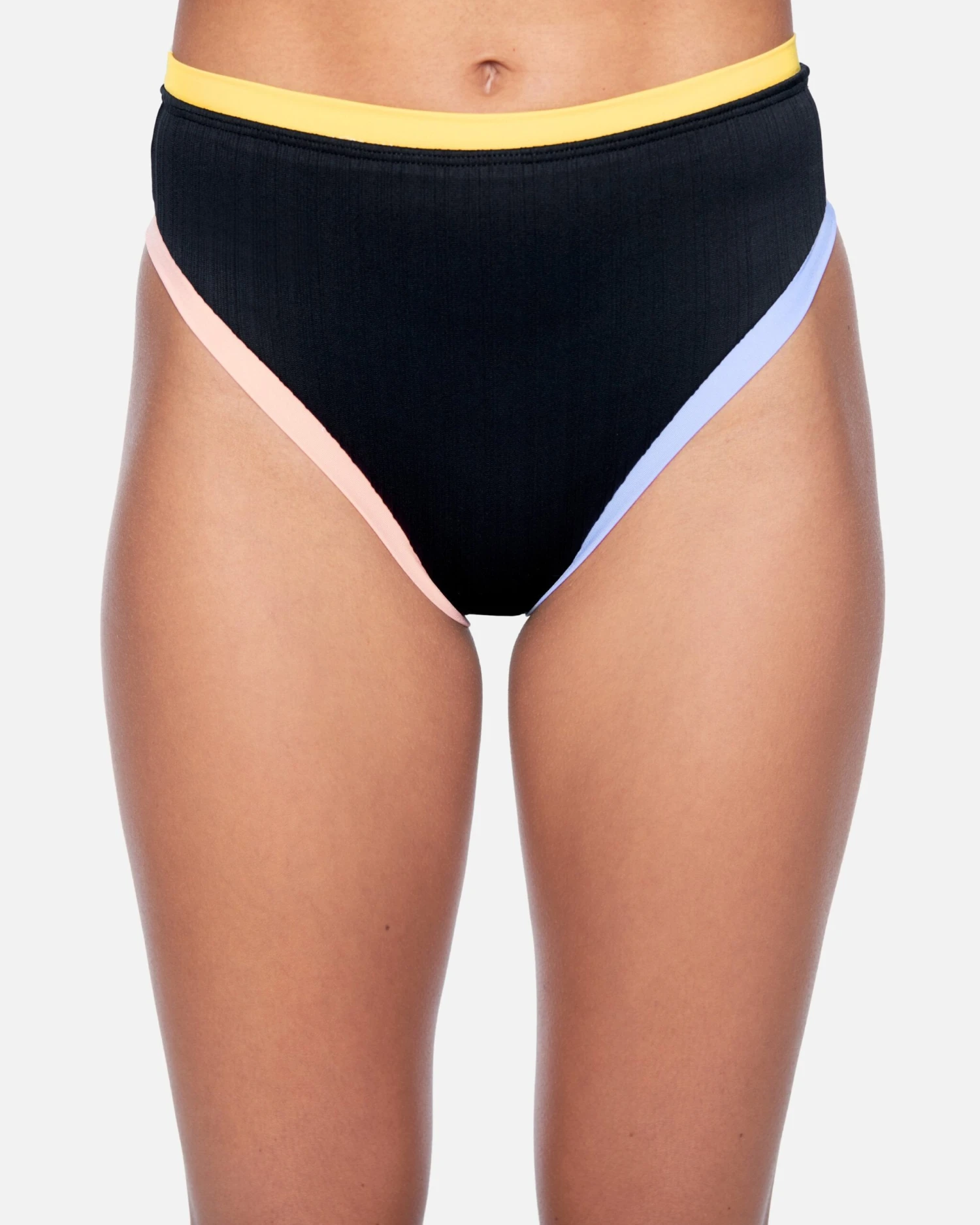 Colorblock Moderate High Waist Bikini Bottom 2 Colorblock Moderate High Waist Bikini Bottom - Image 2