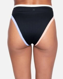 Colorblock Moderate High Waist Bikini Bottom 8 Colorblock Moderate High Waist Bikini Bottom -Quality Apparel Shop hb1082 black colorblock 3