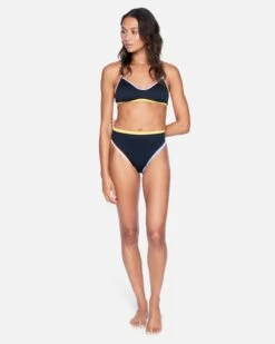 Colorblock Moderate High Waist Bikini Bottom 10 Colorblock Moderate High Waist Bikini Bottom -Quality Apparel Shop hb1082 black colorblock 5