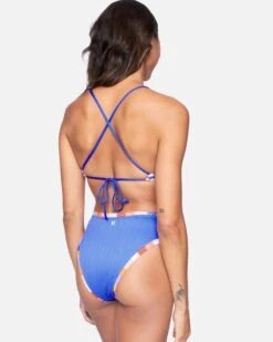 Retro Block Moderate High Waist Bikini Bottom
