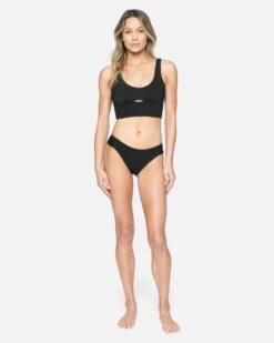 Hurley X Moore Aloha Max Solid Full Tab Side Bikini Bottom -Quality Apparel Shop hb1173 black 4