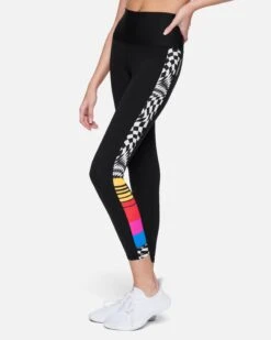 NASCAR COLOR BLOCKED SURF LEGGING -Quality Apparel Shop hb1274 black white 3