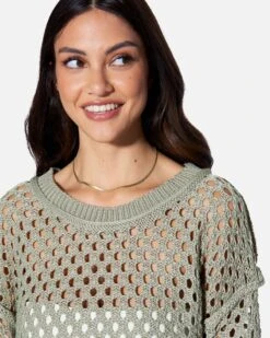 ESSENTIAL KYLIE KNIT SWEATER -Quality Apparel Shop hf24c065 sage olive 4 e29e09b9 2b65 49f9 89d8 6a40b40b302c