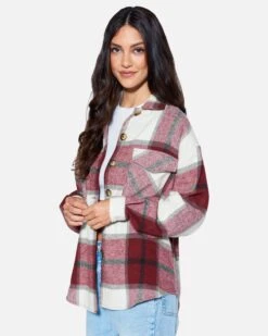 ESSENTIAL PLAID SHACKET -Quality Apparel Shop hf24c530 d burgundy 3 121c3c34 856f 40f3 82f6 98666e22b707
