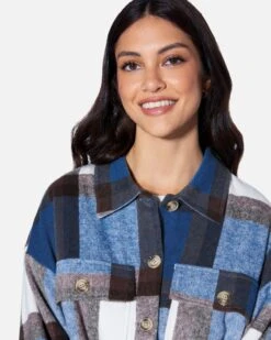 ESSENTIAL PLAID JACKET -Quality Apparel Shop hf24c866 blue 4 9f8e4a11 da6e 43e2 a2f2 c948a0ad452e