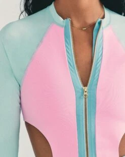 LSF X Hurley - Max Colorblock Long Sleeve Zip Cut Out -Quality Apparel Shop hlsfo010 colorblock 5