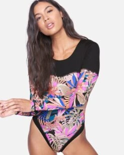 Palm Paradise Long Slv Bodysuit