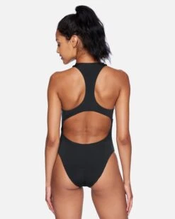 One And Only Solid Racerback Moderate One Piece -Quality Apparel Shop ho1067 black 3