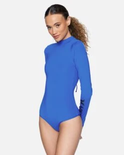 One And Only Solid Long Sleeve Retro Surf Suit 8 One And Only Solid Long Sleeve Retro Surf Suit -Quality Apparel Shop ho1068426 indigo 3