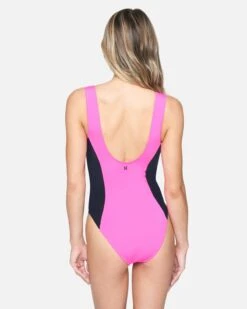Malibu Zip Front Moderate One Piece -Quality Apparel Shop ho1077 hot watermelon 3