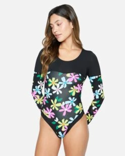 Daisy Pop Long Sleeve Surfsuit -Quality Apparel Shop ho1105 pink punch 4