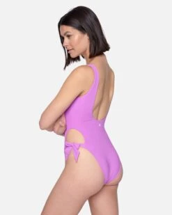 Solid Reversible Tie Side Cheeky One Piece