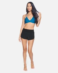 Solid 2.5" Soft Waistband Boardshorts -Quality Apparel Shop hs1028 black 4