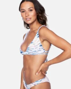 Zebra Color Wash Wrap Bikini Top -Quality Apparel Shop ht1101 multi zebra 3