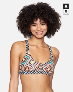 Hurley X Black Girls Surf Max Mosaic Geo Scoop Bikini Top