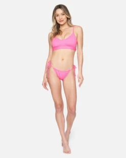 Texture Beach Bralette Bikini Top -Quality Apparel Shop ht1155 pink guava 4